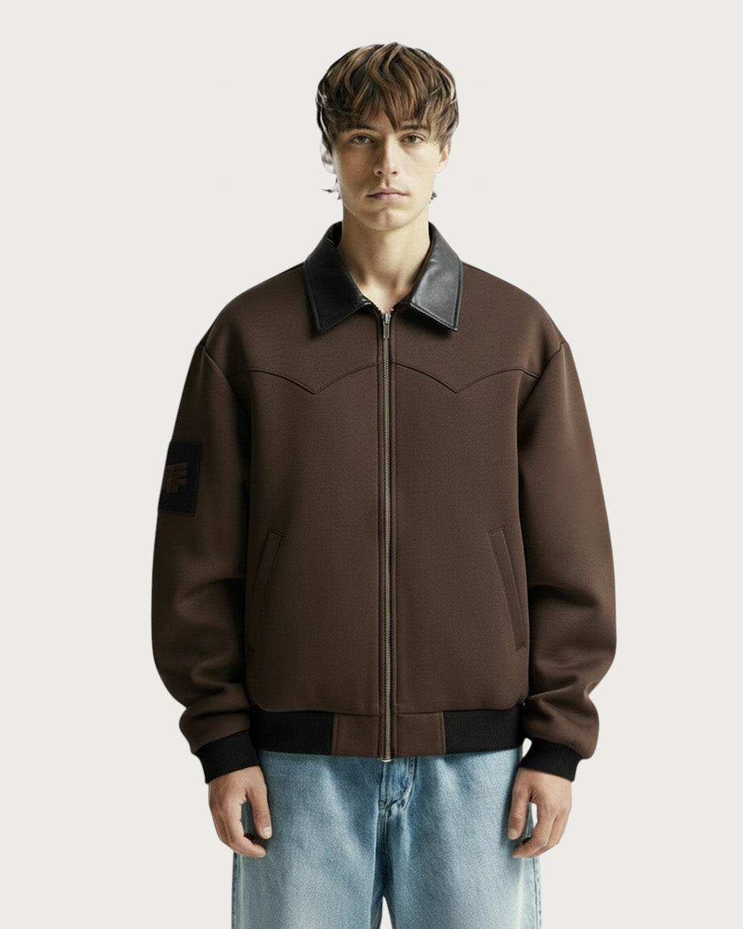 Cocao Leather Cut Jacket