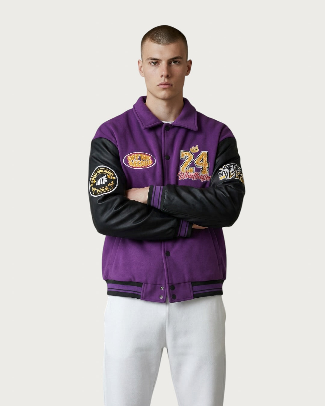 Take The Shot Purple Varsity Jacket