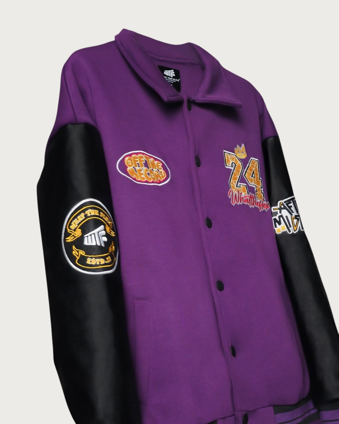Take The Shot Purple Varsity Jacket
