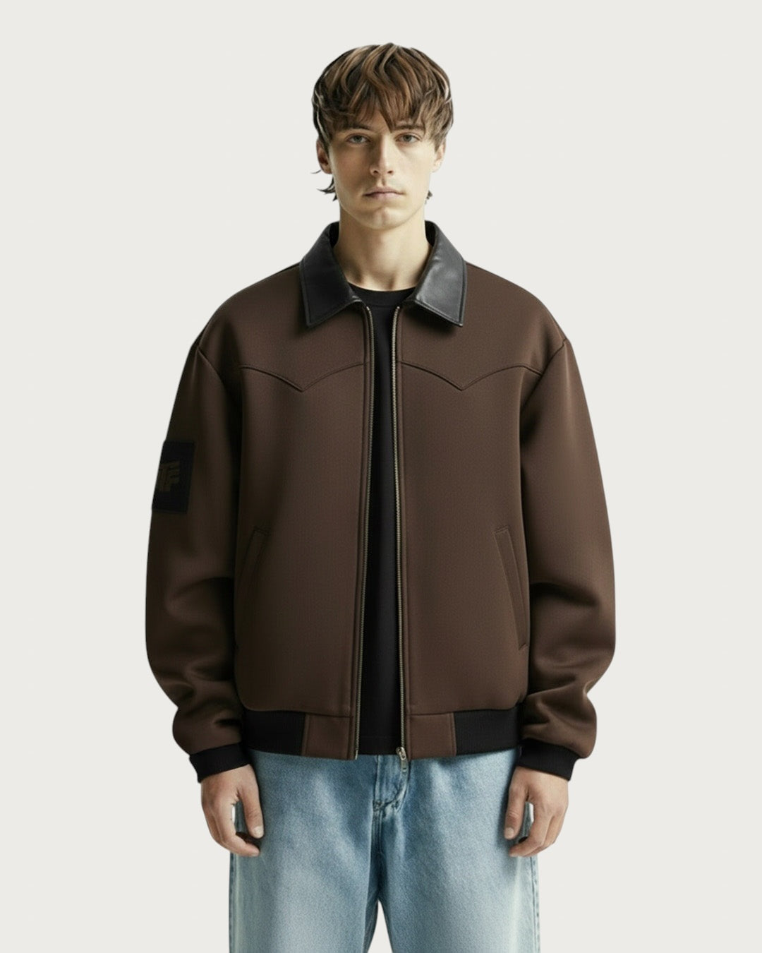 Cocao Leather Cut Jacket