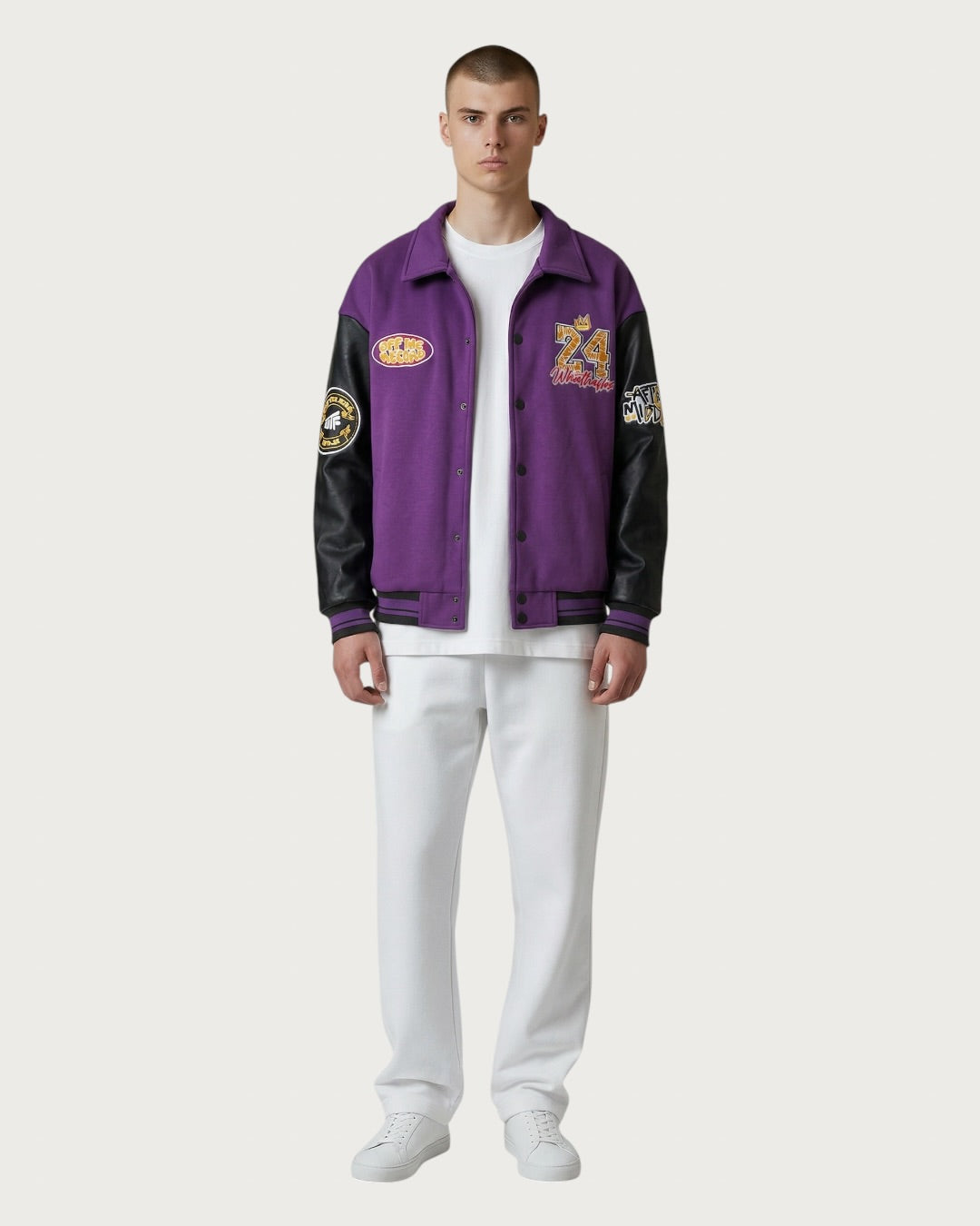 Take The Shot Purple Varsity Jacket